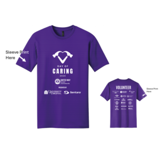 United Way Day of Caring 2026 Purple Tshirt with Sleeve IMprint